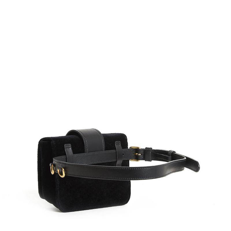 ☆LEATHER VELVET POUCH WITH GOLD HARDWARE BELT☆PRADA スーパーコピー 1BL0042ENUF0002